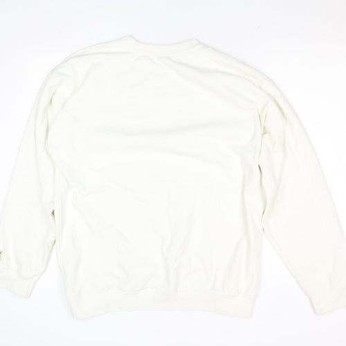 Rainbow Colours Women White Ibiza 1977 Crew Neck Pullover Sweatshirt L