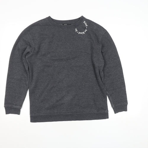Nobody’s Child Women’s Grey Small Organic Cotton Blend Pullover Sweatshirt