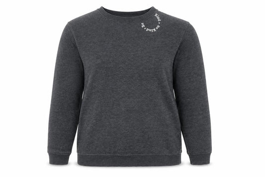 Front view of Nobody’s Child Women’s Grey Small Organic Cotton Blend Pullover Sweatshirt