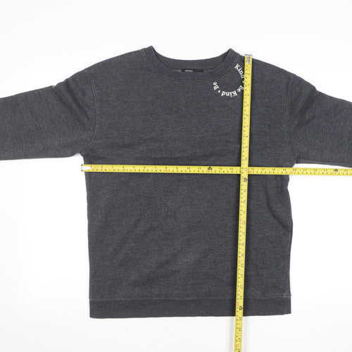 Nobody’s Child Women’s Grey Small Organic Cotton Blend Pullover Sweatshirt
