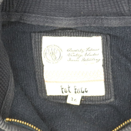 Fat Face Women’s Navy Full Zip Hoodie Size 16 Cotton Blend Casual Warm