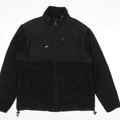 Chaps Unisex Black Fleece Zip Jacket XL Full Zip Casual