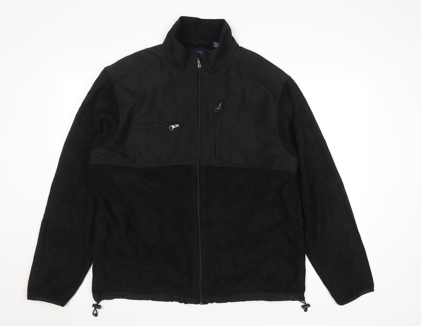 Chaps Unisex Black Fleece Zip Jacket XL Full Zip Casual