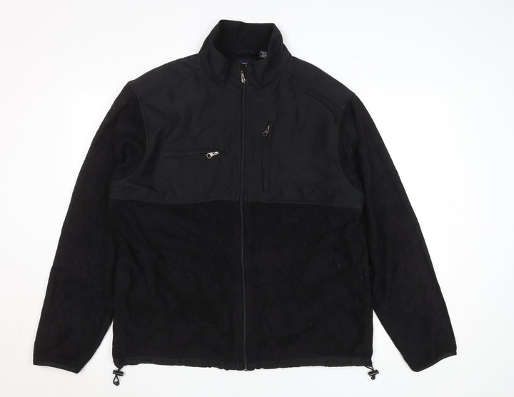 Chaps Unisex Black Fleece Zip Jacket XL Full Zip Casual