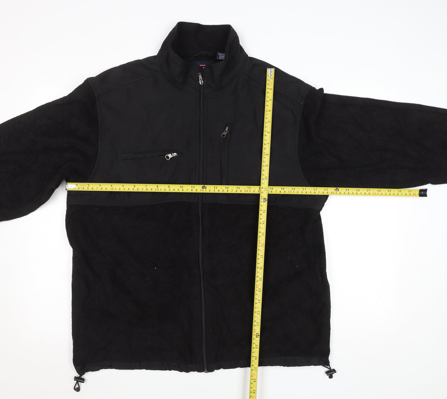 Chaps Unisex Black Fleece Zip Jacket XL Full Zip Casual