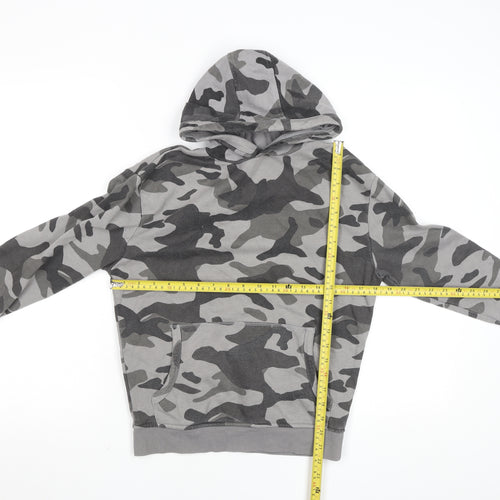 George Boys Grey Camouflage Pullover Hoodie 9-10 Years Cotton Blend