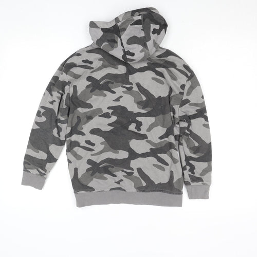 George Boys Grey Camouflage Pullover Hoodie 9-10 Years Cotton Blend
