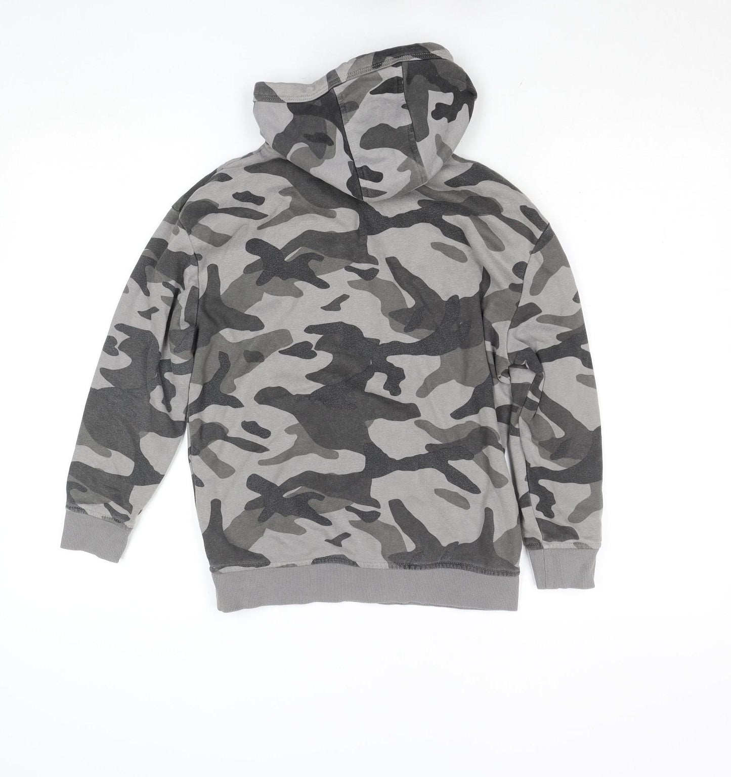 George Boys Grey Camouflage Pullover Hoodie 9-10 Years Cotton Blend