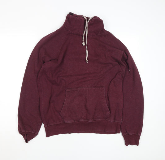 Pull & Bear Men's Red High Neck Pullover Sweatshirt Size M