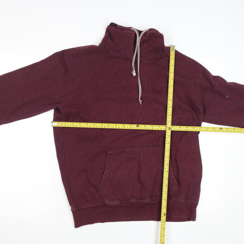 Pull & Bear Men's Red High Neck Pullover Sweatshirt Size M