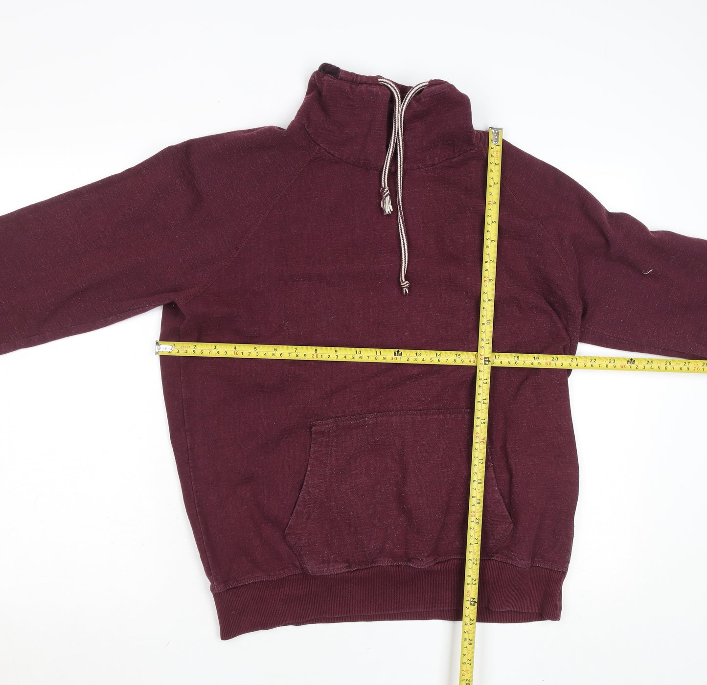 Pull & Bear Men's Red High Neck Pullover Sweatshirt Size M