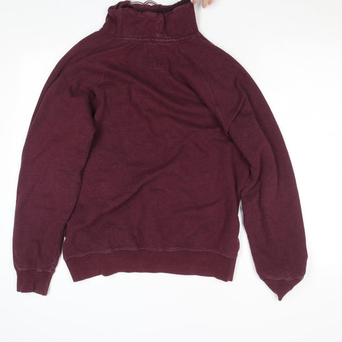 Pull & Bear Men's Red High Neck Pullover Sweatshirt Size M