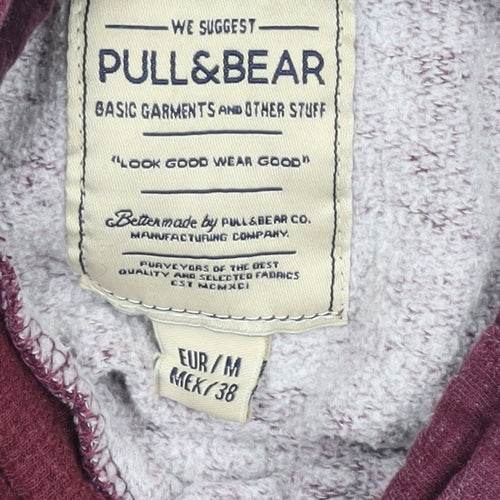 Pull & Bear Men's Red High Neck Pullover Sweatshirt Size M