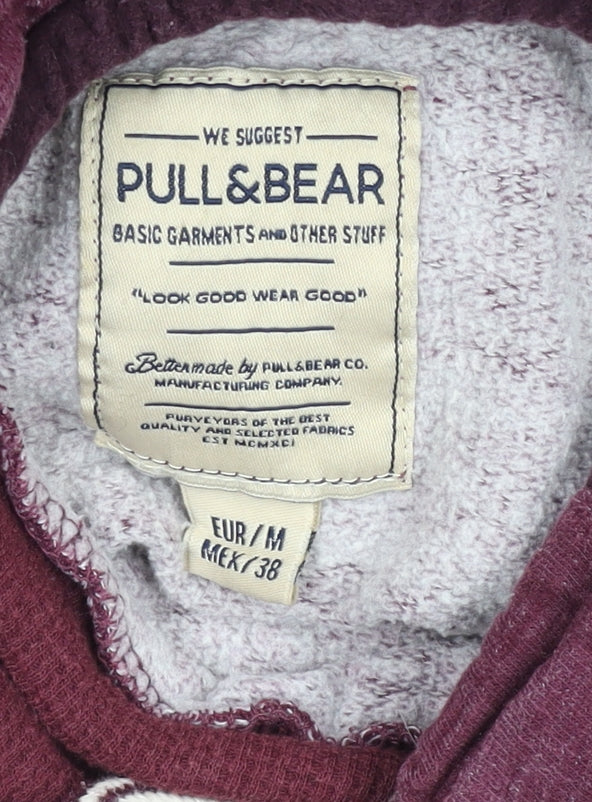 Pull & Bear Men's Red High Neck Pullover Sweatshirt Size M