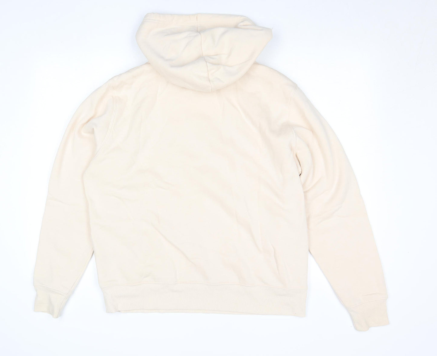 FILA Men Beige Pullover Hoodie L Fleece Logo Sportswear