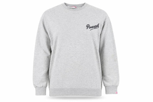 Front view of Pineapple Women’s Grey Crew Neck Pullover Sweatshirt, size M, 12-14