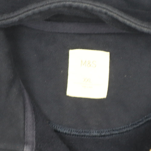 Marks and Spencer Women Navy Blue 1/2 Zip Sweatshirt XXL Cotton Blend