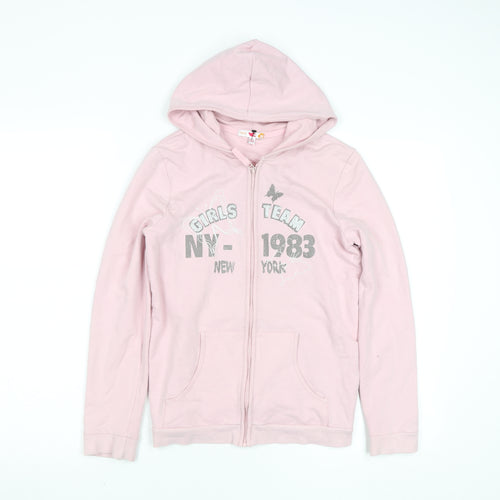 Marks and Spencer Girls Pale Pink Full Zip Hoodie 13-14 Years