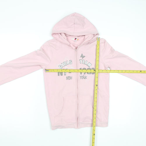 Marks and Spencer Girls Pale Pink Full Zip Hoodie 13-14 Years