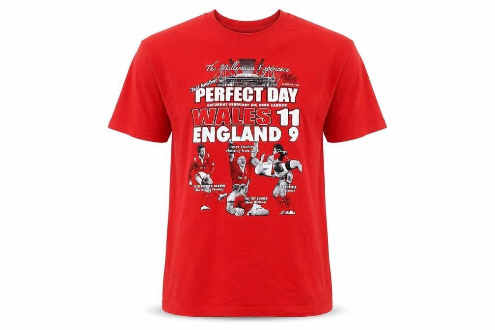 Gildan Men's Red XL Wales Rugby Sports Graphic T-Shirt Vintage