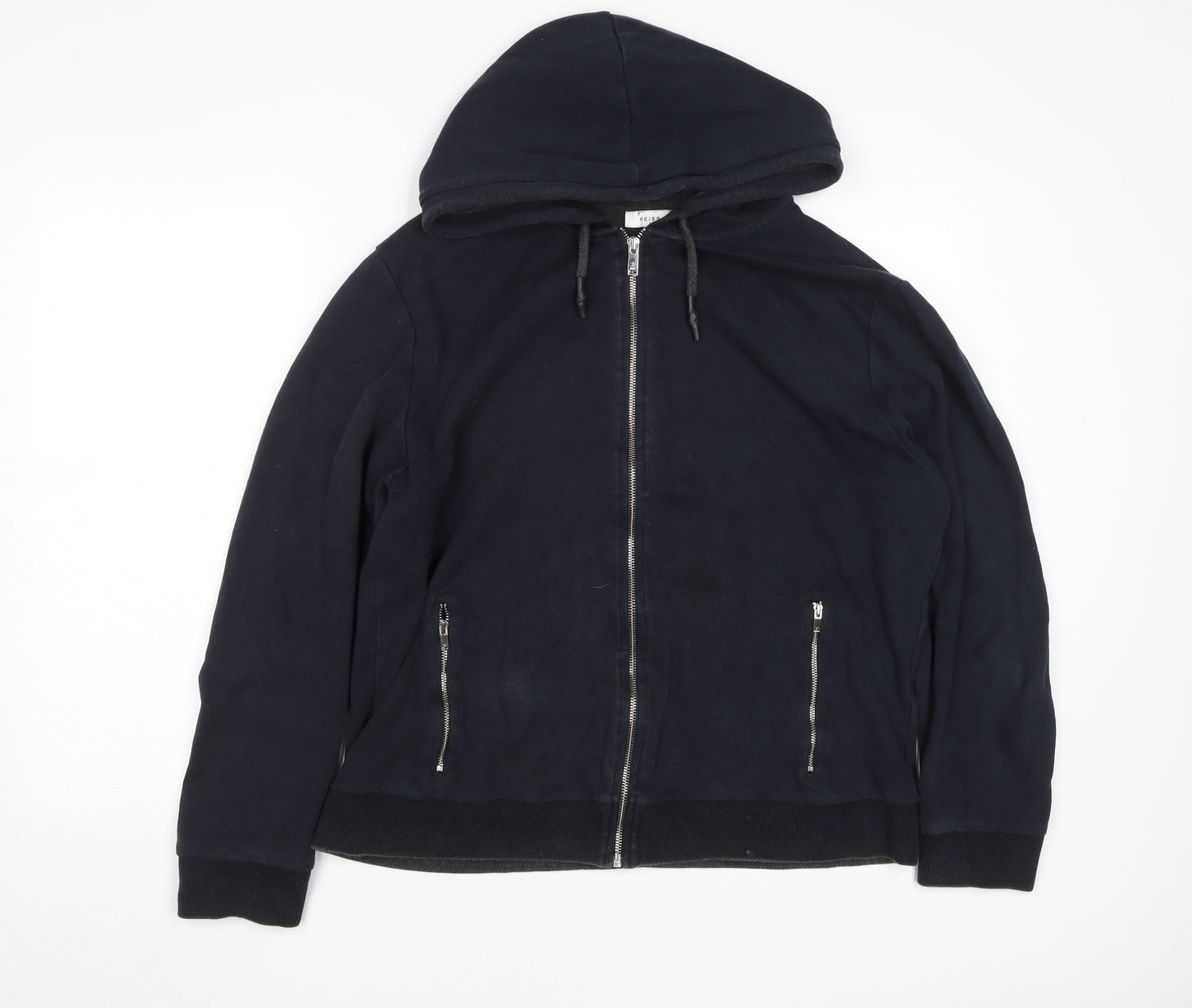 Reiss Womens Navy Full Zip Hoodie XXL Cotton Blend