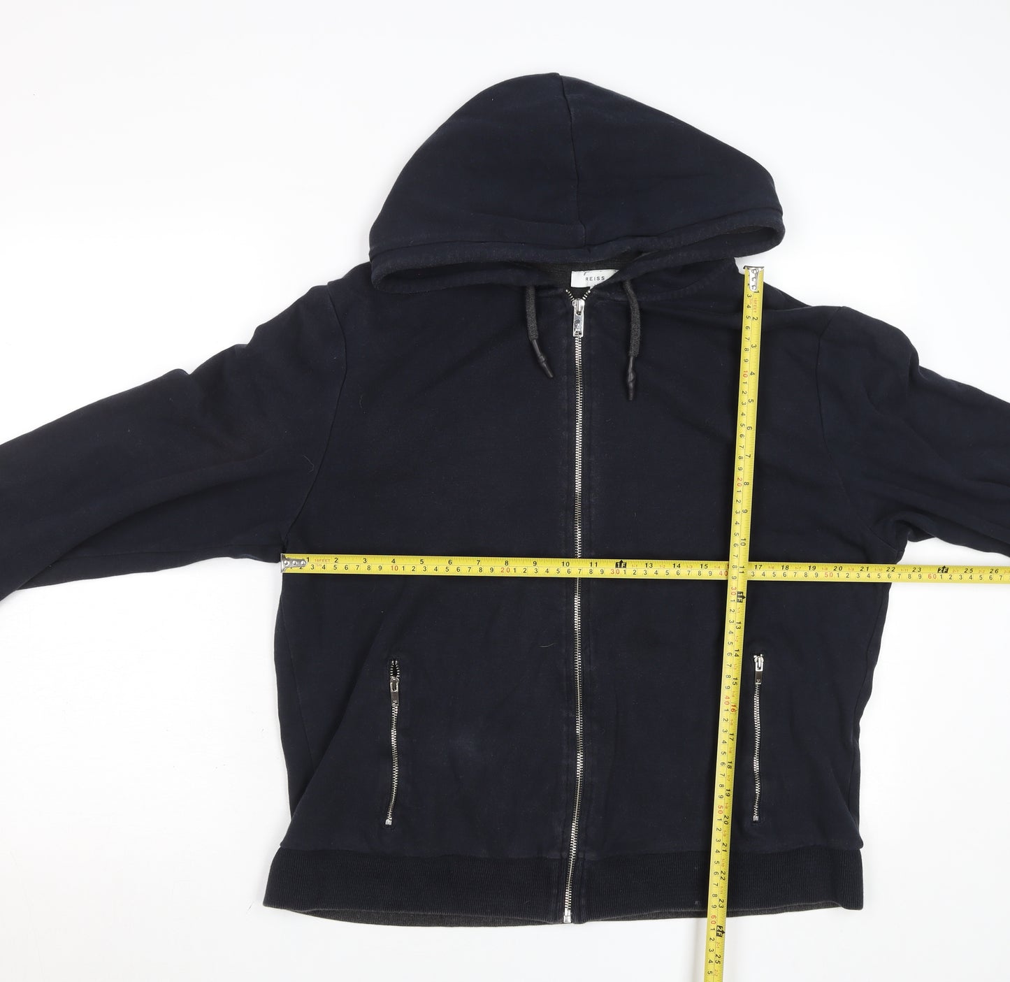 Reiss Womens Navy Full Zip Hoodie XXL Cotton Blend