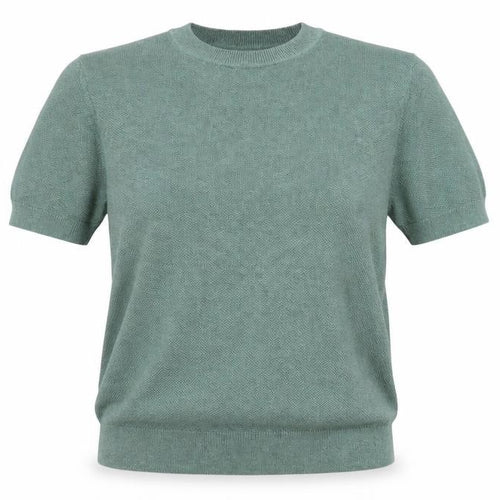 MNG Green Short Sleeve Crew Neck Knit T-Shirt Size S