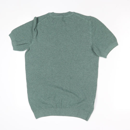 MNG Green Short Sleeve Crew Neck Knit T-Shirt Size S