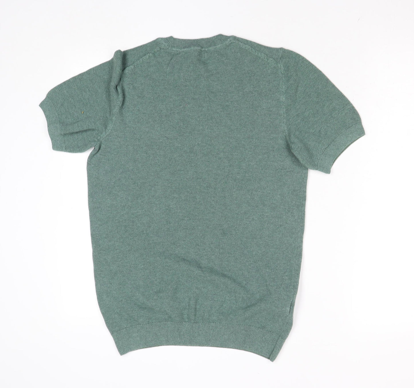 MNG Green Short Sleeve Crew Neck Knit T-Shirt Size S