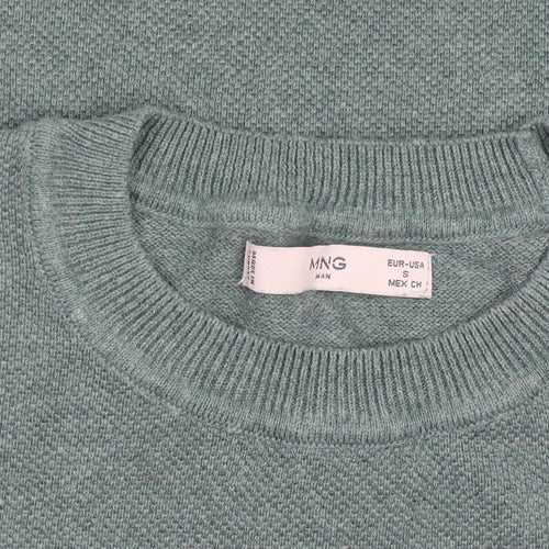 MNG Green Short Sleeve Crew Neck Knit T-Shirt Size S
