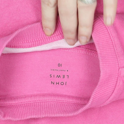 John Lewis Girls Pink Sequin Disco Sweatshirt 10 Years Cotton Pullover