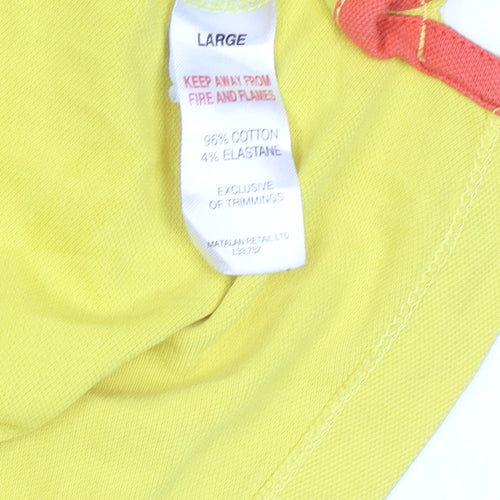 Easy Men's Yellow Slim Fit Polo Shirt Size L Cotton Blend