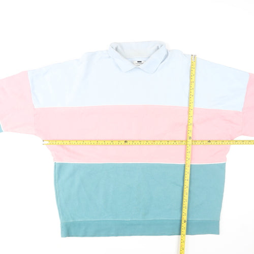 Topman Men's Multicoloured Collared Stripe Sweatshirt L