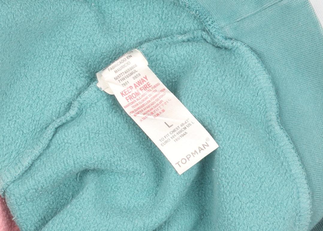 Topman Men's Multicoloured Collared Stripe Sweatshirt L