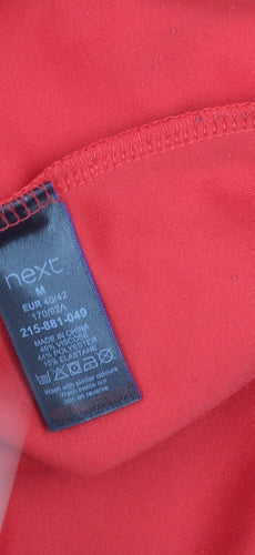 Next Women Red Jersey 1/4 Zip High Neck Pullover Top M