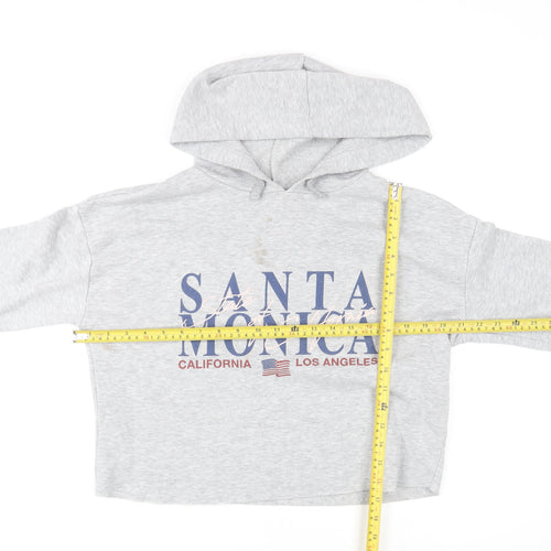 New Look 915 Girls Grey Santa Monica Cropped Hoodie Age 14-15 Years Pullover