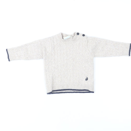 JoJo Maman Bébé Beige Lambswool Knit Baby Jumper 18-24 Months