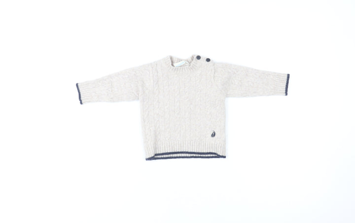 JoJo Maman Bébé Beige Lambswool Knit Baby Jumper 18-24 Months