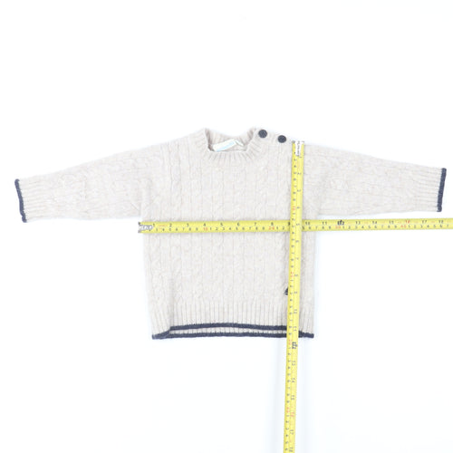 JoJo Maman Bébé Beige Lambswool Knit Baby Jumper 18-24 Months