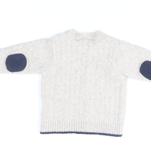 JoJo Maman Bébé Beige Lambswool Knit Baby Jumper 18-24 Months