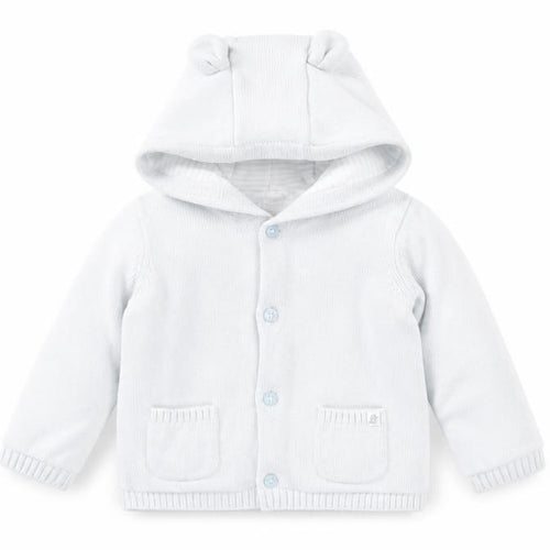 John Lewis Unisex Baby Ivory Cotton Hooded Button Jacket 12-18 Months