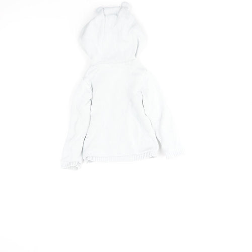 John Lewis Unisex Baby Ivory Cotton Hooded Button Jacket 12-18 Months