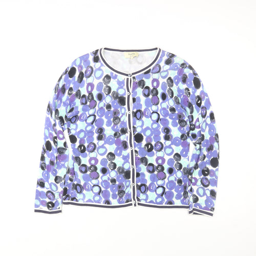 Viyella Women’s Multicoloured Petite L Cotton Button Front Cardigan