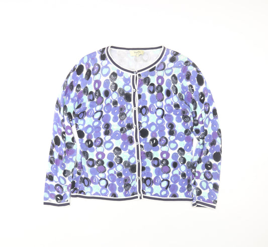 Viyella Women’s Multicoloured Petite L Cotton Button Front Cardigan