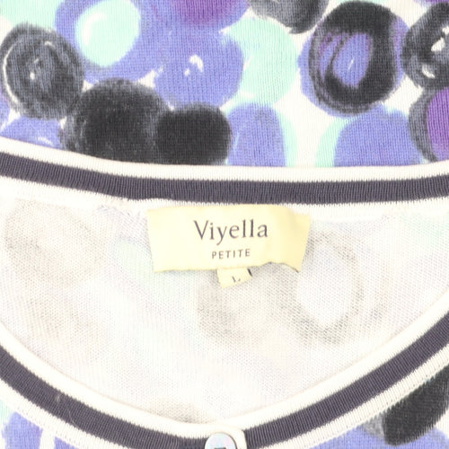 Viyella Women’s Multicoloured Petite L Cotton Button Front Cardigan