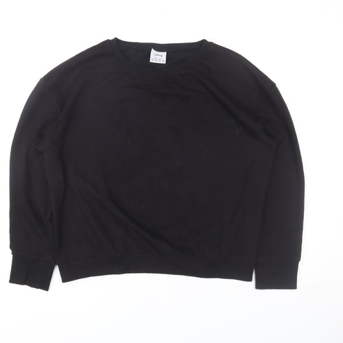 Disney Women Black Minnie Mouse Sweatshirt Size 16 Cotton Blend