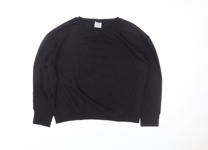 Disney Women Black Minnie Mouse Sweatshirt Size 16 Cotton Blend