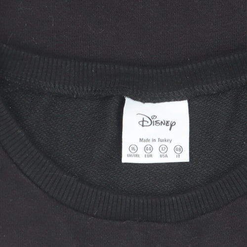 Disney Women Black Minnie Mouse Sweatshirt Size 16 Cotton Blend