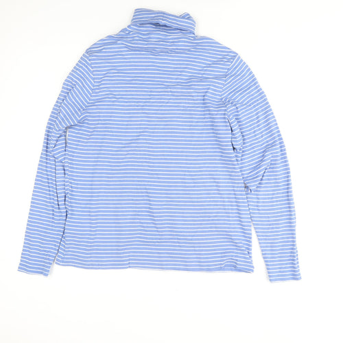 Marks and Spencer Women’s Blue Striped Roll Neck Long Sleeve Jersey Top Size 20