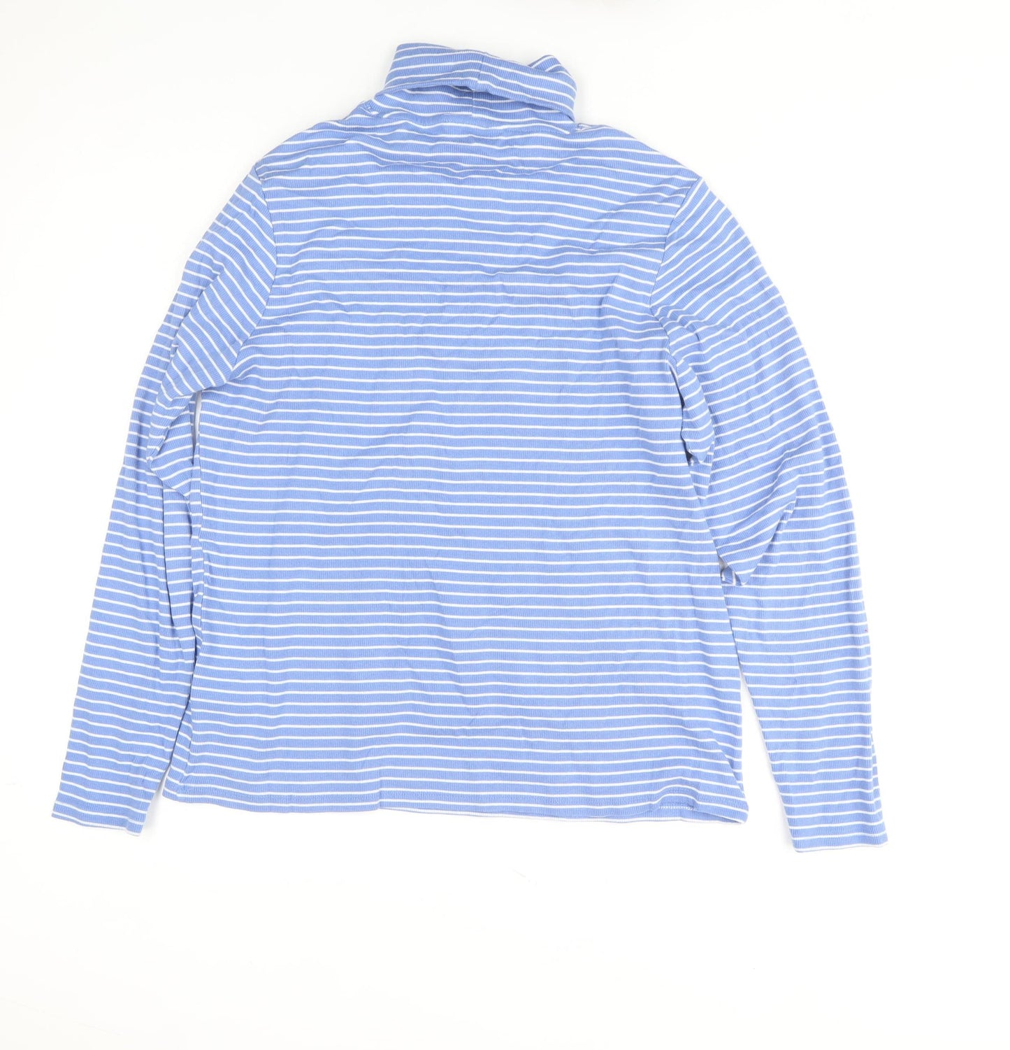 Marks and Spencer Women’s Blue Striped Roll Neck Long Sleeve Jersey Top Size 20